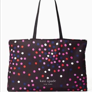 KATE SPADE POLKA DOT CANVAS TOTE NWT